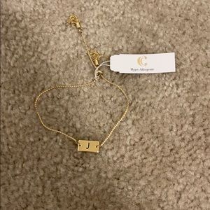 Dainty gold “J” adjustable length bracelet